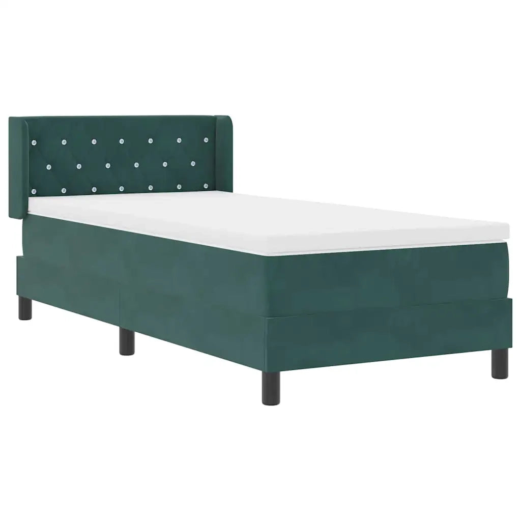 Letto a molle con testiera Verde Scuro 190 x 90 cm Velluto 3341393
