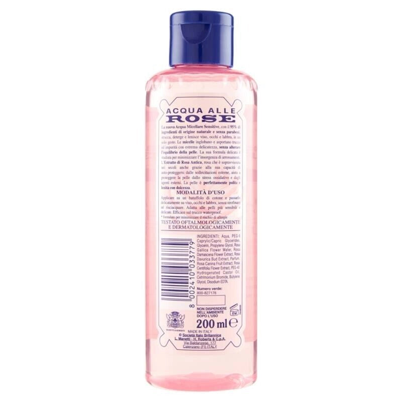ROBERTS ACQUA MICELLARE ALLE ROSE PER PELLI DELICATE IN FORMATO DA 200ML
