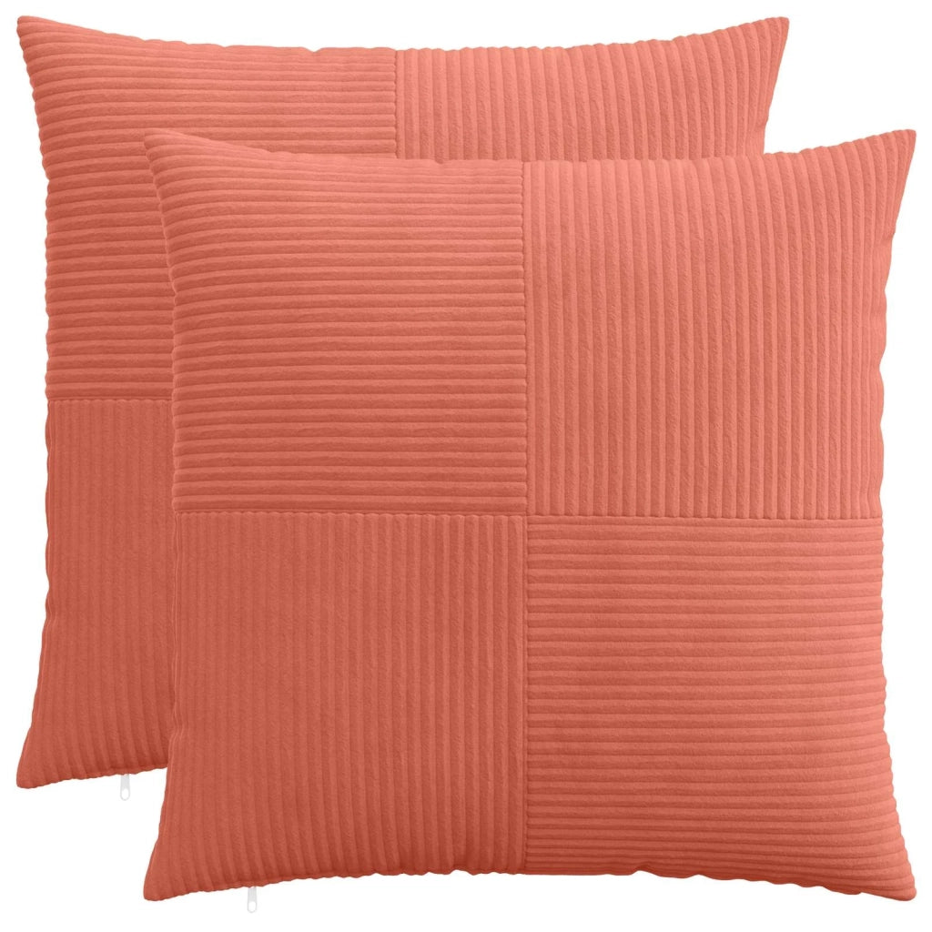 Federa 2 pcs ALMELO Rosso Arancio 60 x 60 cm corduroy 915405