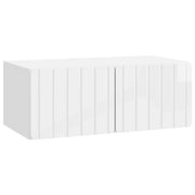 Mobile Porta TV da Muro-Credenza per TV sospesa Bianco Lucido 78,5 x 41 x 30 cm 849597