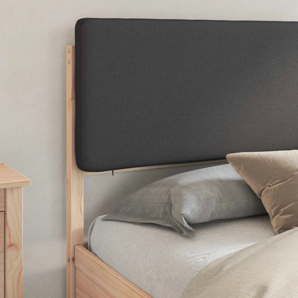 Letto con Testiera Rivestita-Struttura Letto con Testiera Grigio scuro 180 x 200 cm 594010