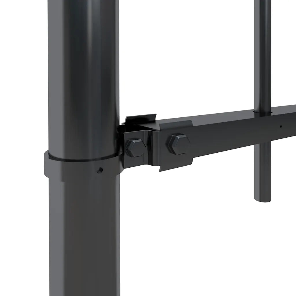 Recinzione da Giardino | Recinzione da cortile con Parte Superiore ad Anello in Acciaio 359x80 cm Nero