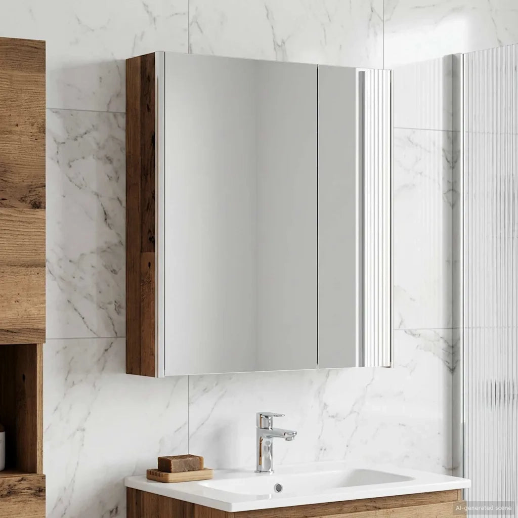 Mobiletto per specchio da Bagno | Armadio da bagno Legno vecchio