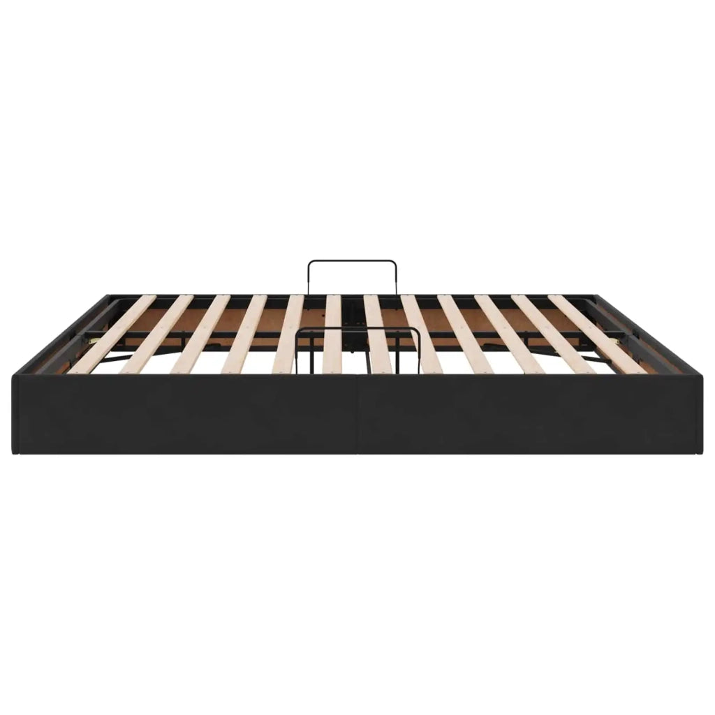 Letto ottomano con archiviazione Nero 200 x 200 cm Velluto 3442906