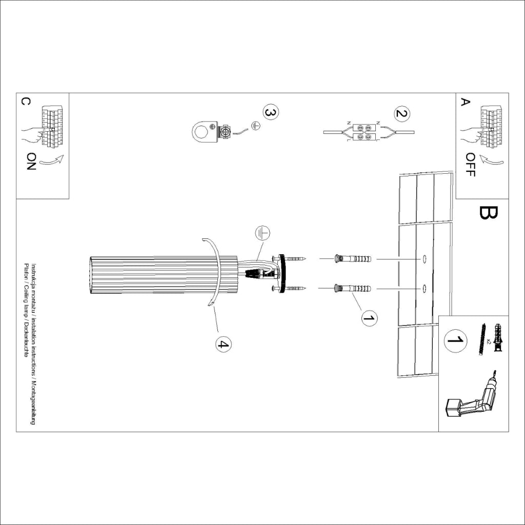 Lampada da soffitto KARBON 30 nero