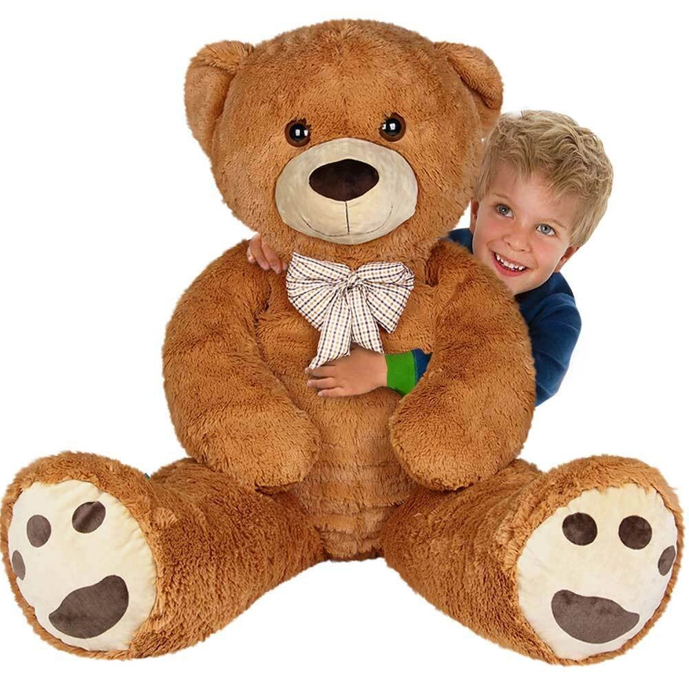 Peluche Orso Gigante XXL Alto 150cm Pupazzo Bambini Orsacchiotto Morbido Marrone