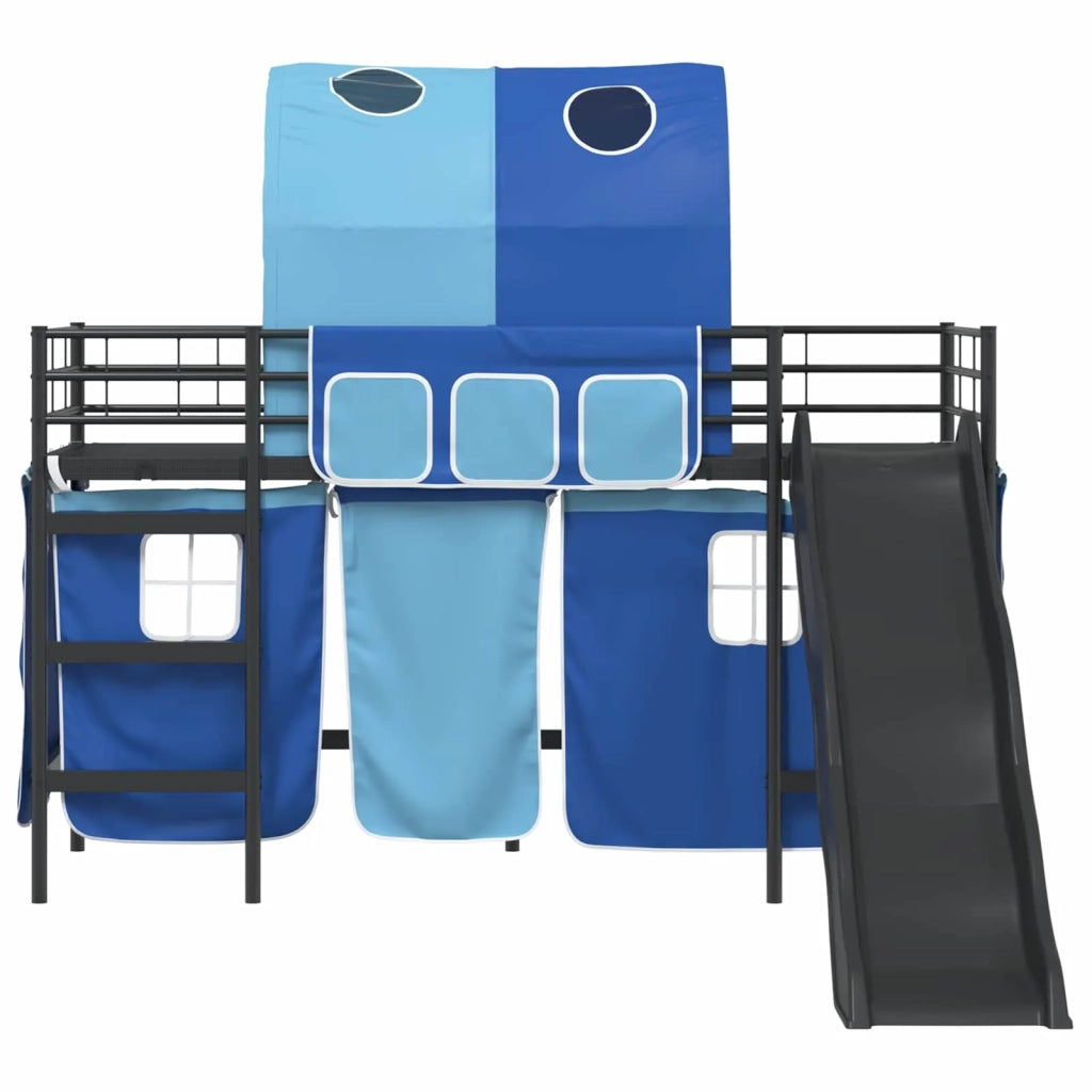 Struttura del letto loft per bambini-Giroletto per bambini Nero e Blu 75 x 190 cm 310016