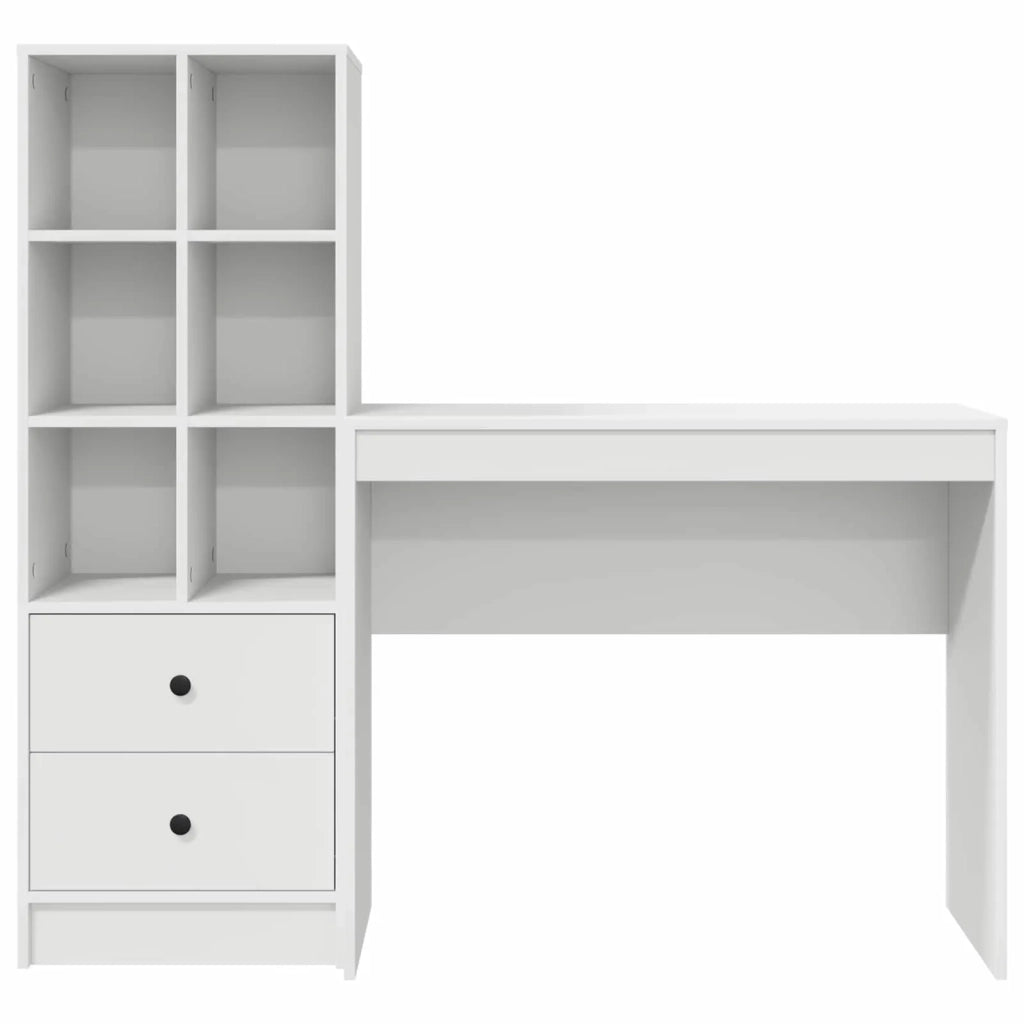 Scrivania con cassetto con lo scaffale 2 pcs Bianco 3337321