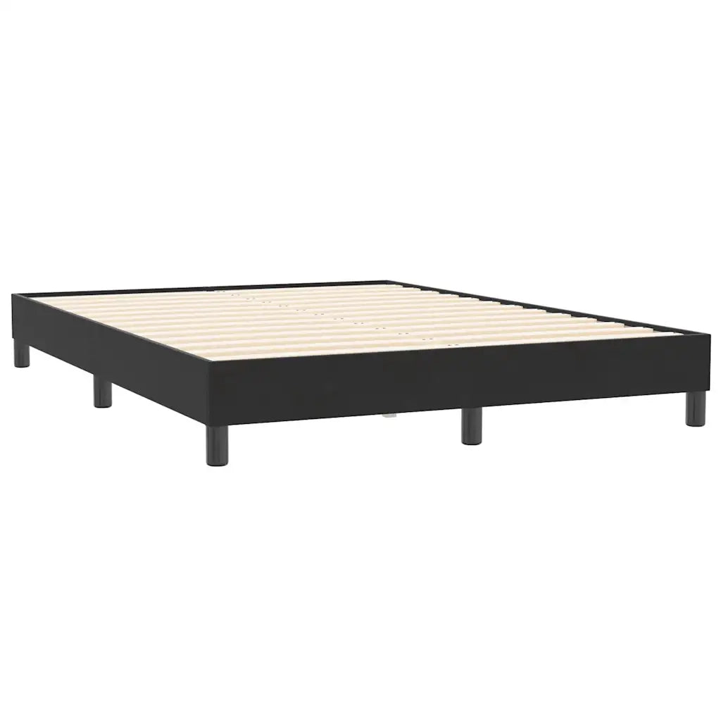 Giroletto a Molle con Materasso Nero 160x210 cm in Velluto 3317531