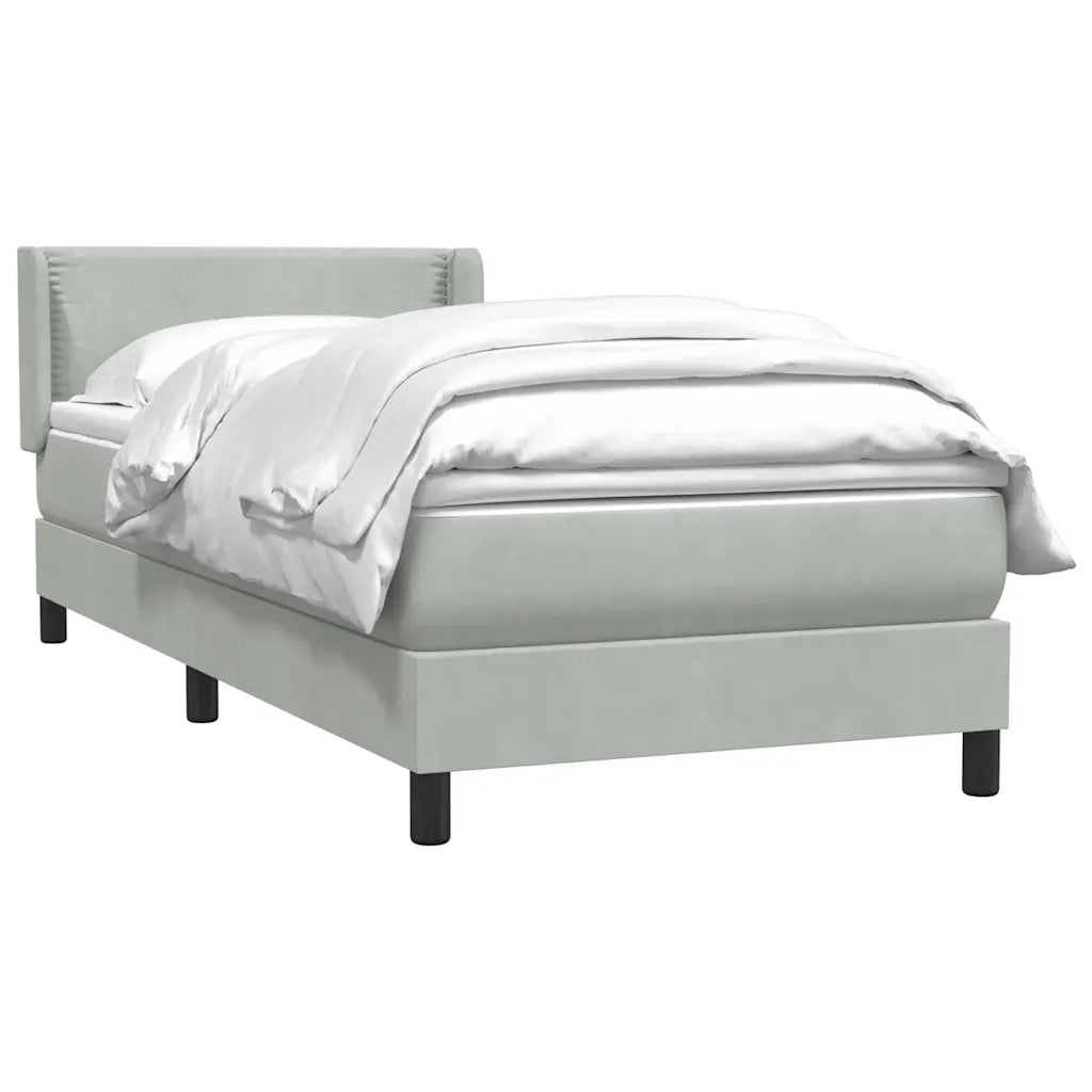 Giroletto a Molle con Materasso Grigio Chiaro 80x210 cm Velluto 3318009