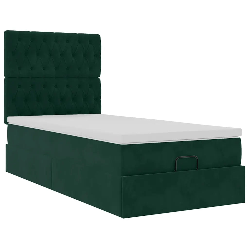 Struttura Letto Pouf con Materassi 90x200 cm in Velluto 3313520