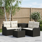 Set di divani 6 pz Nero e Bianco Crema 3447119