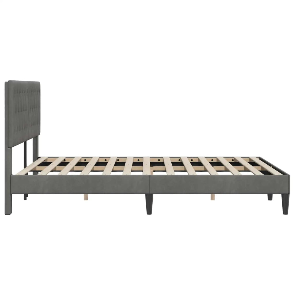 Struttura del letto-Giroletto Grigio Scuro 140 x 190 cm Velluto 752739
