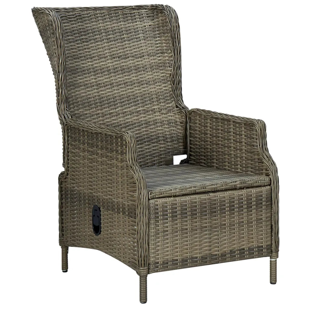 Set da Pranzo da Giardino 9 pz con Cuscini in Polyrattan Marrone 3060162