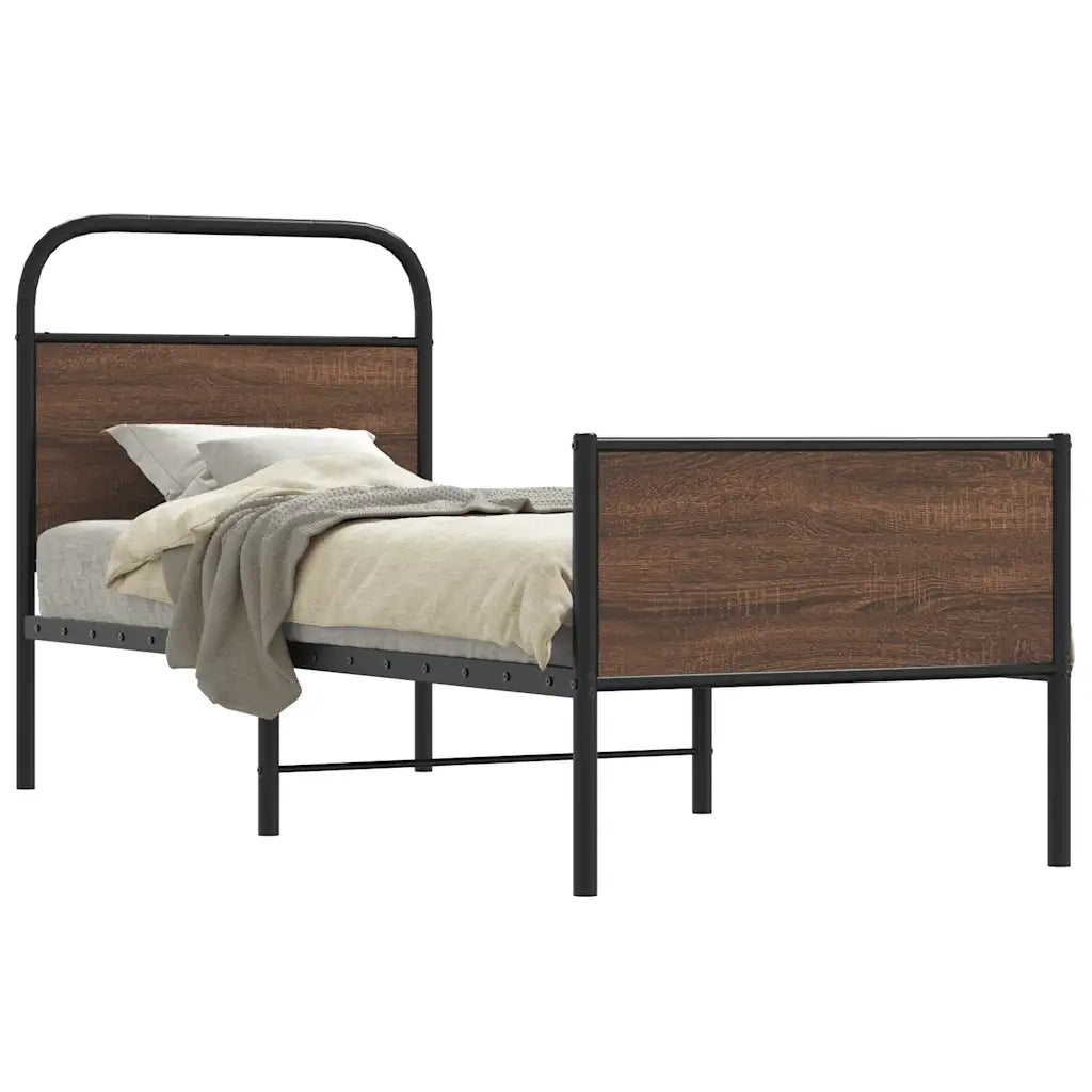 Giroletto senza Materasso-Struttura Letto Rovere Marrone 80x200cm in Truciolato 955326