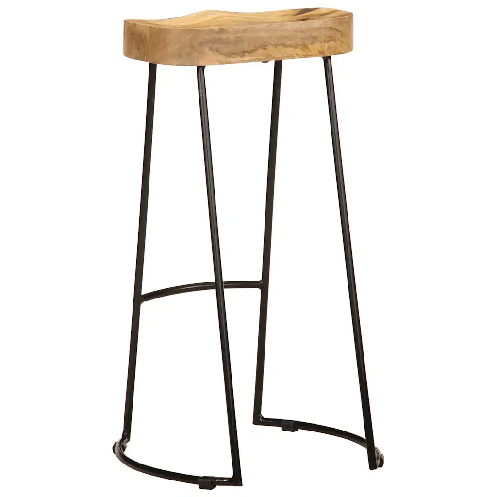 Sgabelli da Bar 2 pz in Legno Massello di Mango 244010