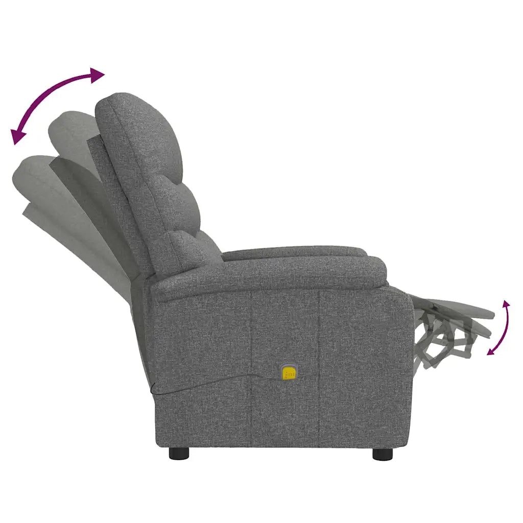 Poltrona Massaggiante | Sedia Relax Grigio Scuro in Tessuto