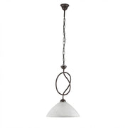 Lampadario Rustico Bistrot 1 Luce Nero e Bianco LuceArt Classic