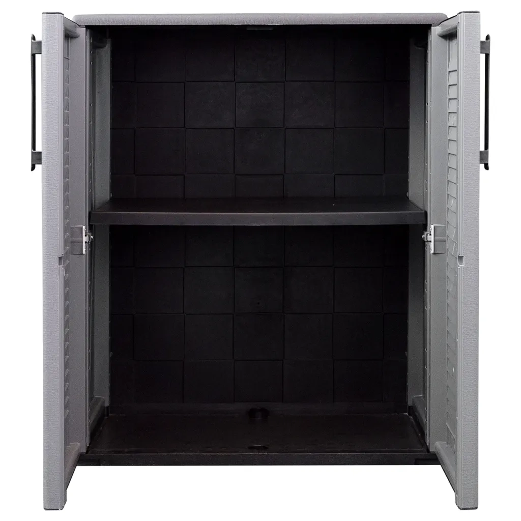 Armadio da Giardino Grigio e Nero 68x37x84 cm in PP 151819