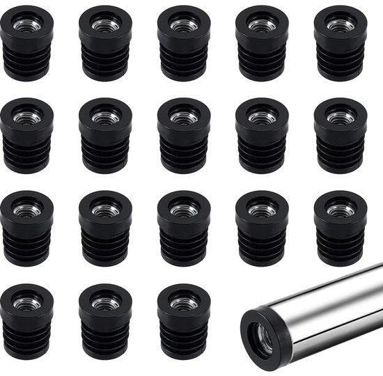 Esenze per Capo di Tubo 40 Pezzi - Nero Plastica - 19,5 mm Diametro Esterno - Capocchi per Tubi Metallici - Accessori per Arredamento - Facili da Utilizzare - Protezioni per Tubi