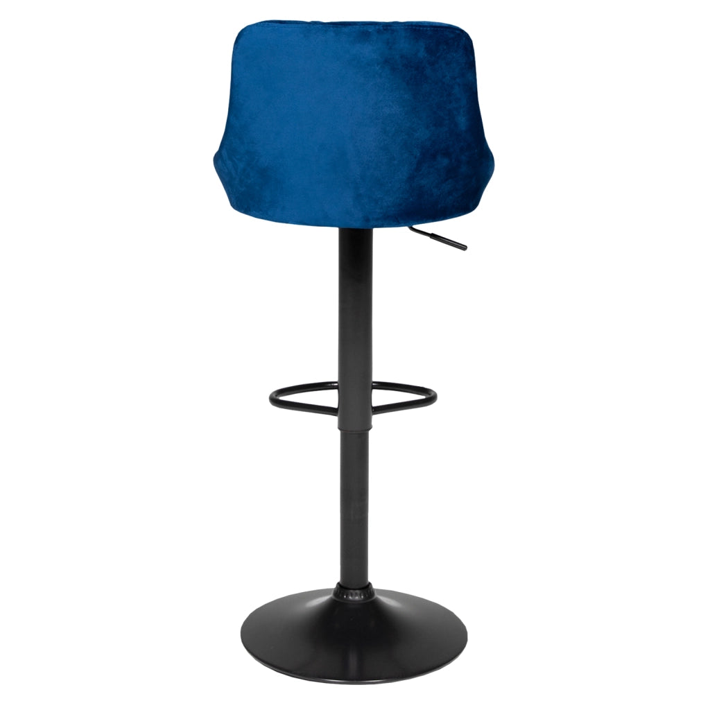 Set di 2 sgabelli da bar in velluto blu ROBIN