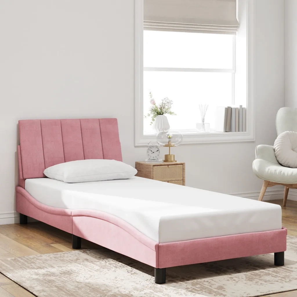 Giroletto senza Materasso Hanko Rosa 90x200 cm in Velluto