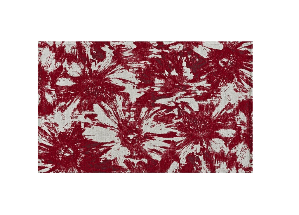 Tappeto Salotto Velour Antiscivolo Disegno Fior Di Loto By Suardi - 175x240 - Rosso