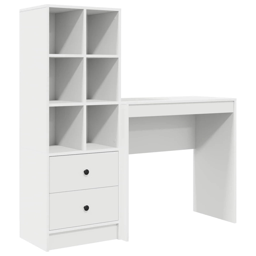 Scrivania con cassetto con lo scaffale 2 pcs Bianco 3337313