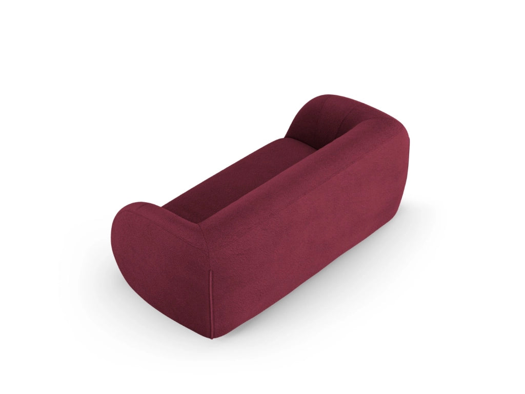Cosmopolitan Design - Divano "Essen" 2 posti in bouclé bordeaux 