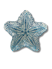 Piatto stella in vetro seashell blue 30cm