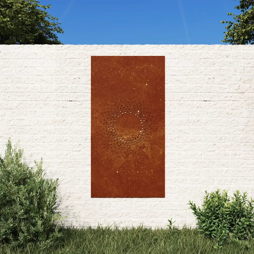 Decorazione Muro da Giardino 105x55 cm Sole in Acciaio Cortencod mxl 130664