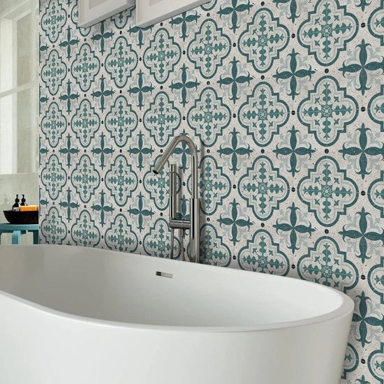Tegola in PVC Vinile - Acqua-Resistente - Autoadesiva - Antiscivolo - 30x30cm - Adatta per Salotto/Cucina/Bagno - Strisce per Pavimento