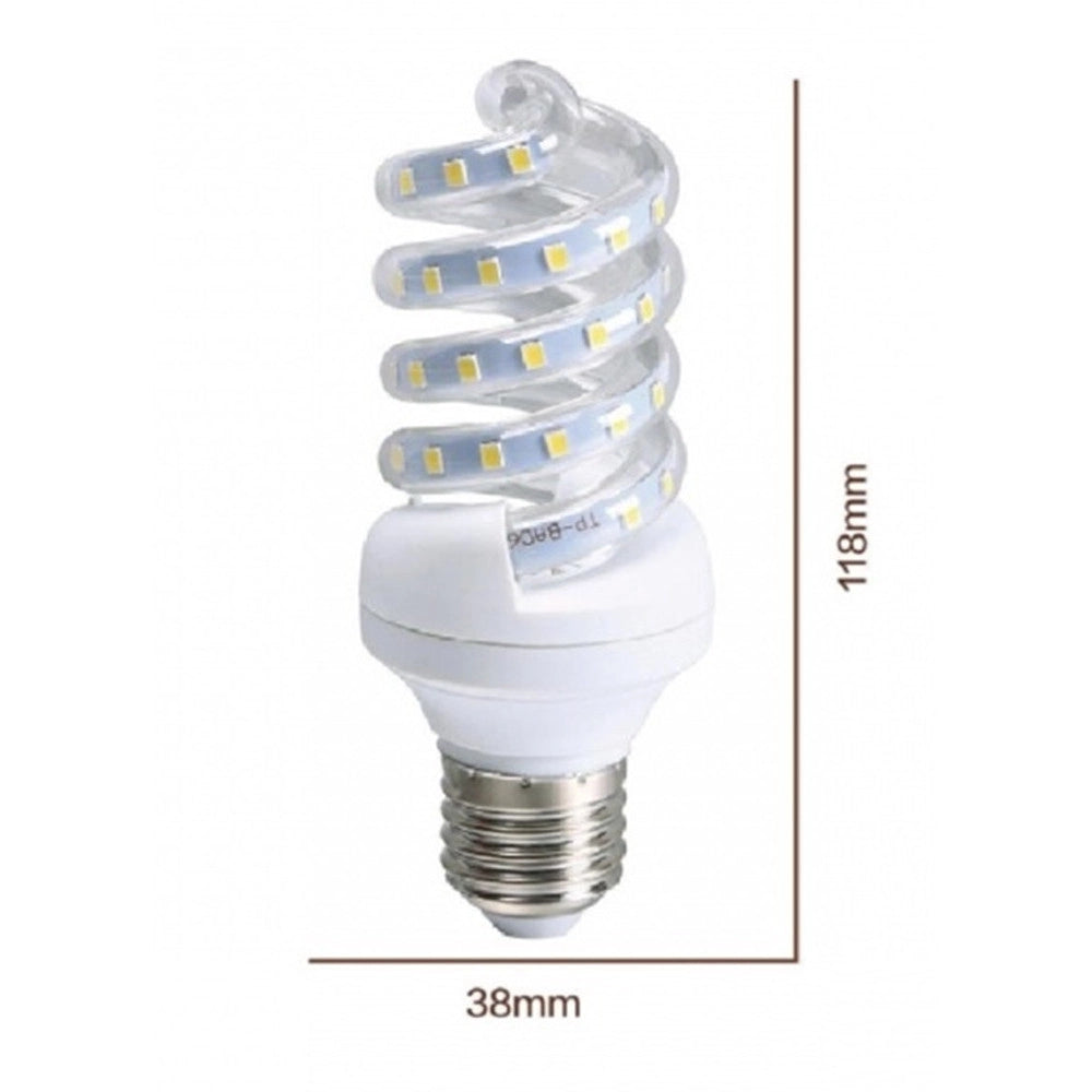 Trade Shop - Lampadina Led E27 11w 1045lm Tortiglione Vortice Spirale Luce Fredda Naturale Calda - -bianco Freddo      -