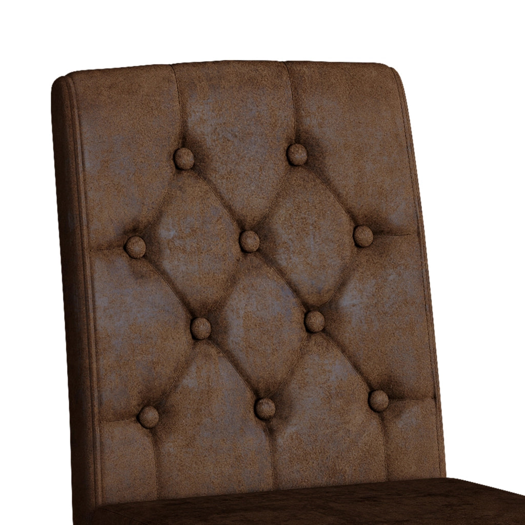 Set di 4 sedie da pranzo in marrone retr¨° - Zephmum- Gambe in metallo nero, rivestimento in velluto sintetico
