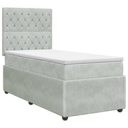 Letto box spring con materasso Grigio Chiaro 100 x 200 cm 3454541