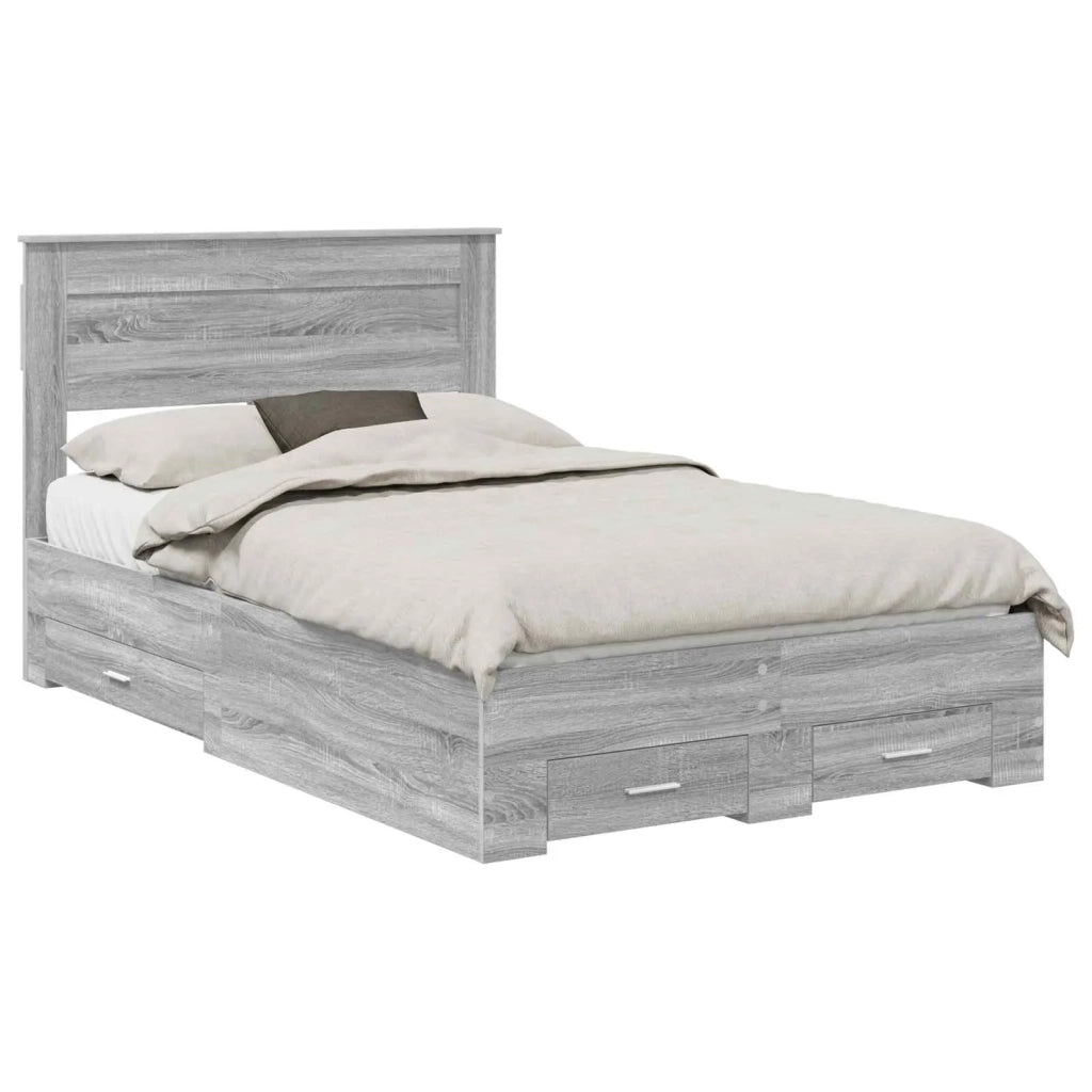 Struttura del letto con testiera Grigio Sonoma 120 x 190 cm 3410008