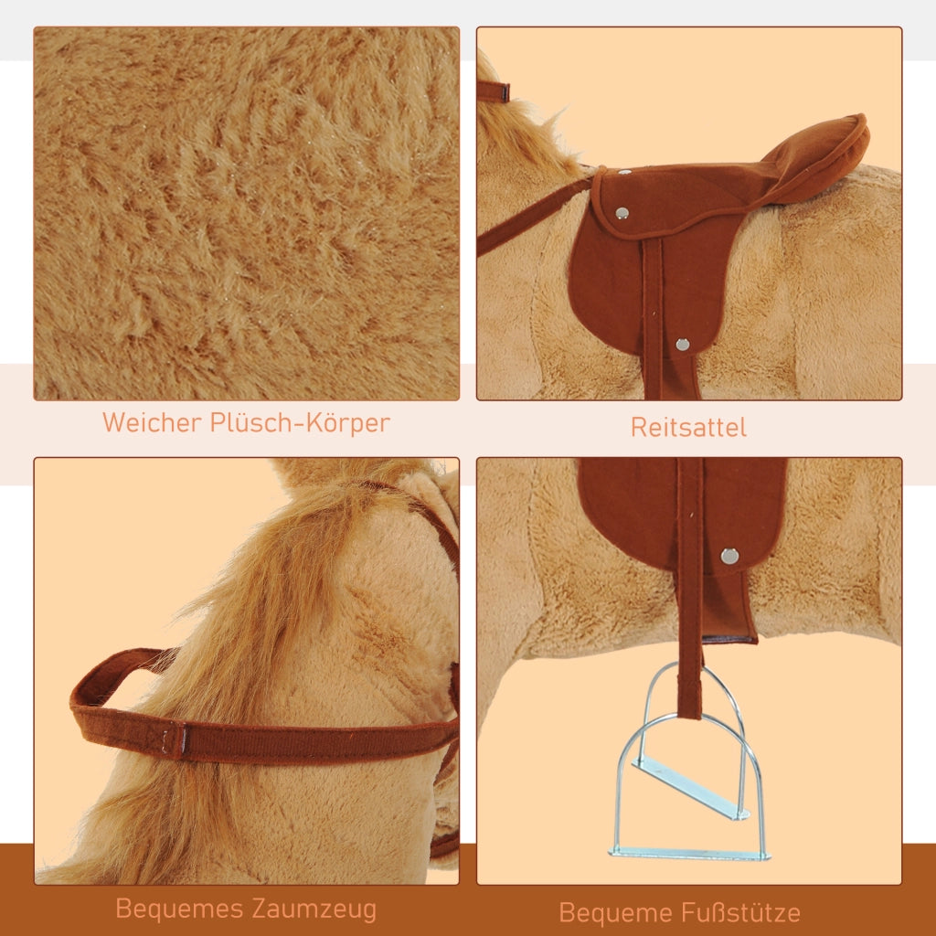Cavallo a Dondolo su Ruote ¨C zephmum ¨C 60 cm, Beige