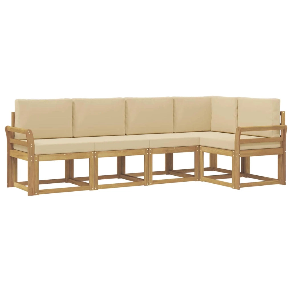 Set di divani da esterno 5 pz Bianco e Beige 3387632