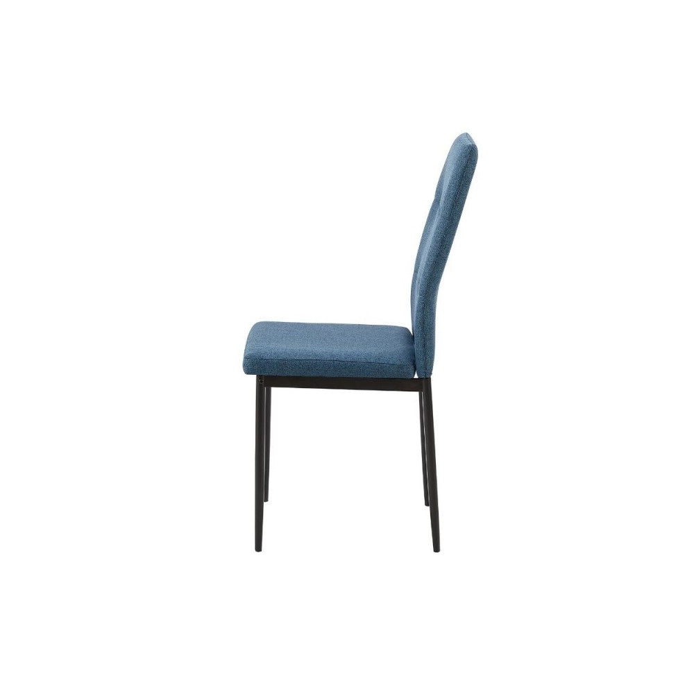Set 4 Sedie da pranzo tessuto blu Adara 63.5x44x89h