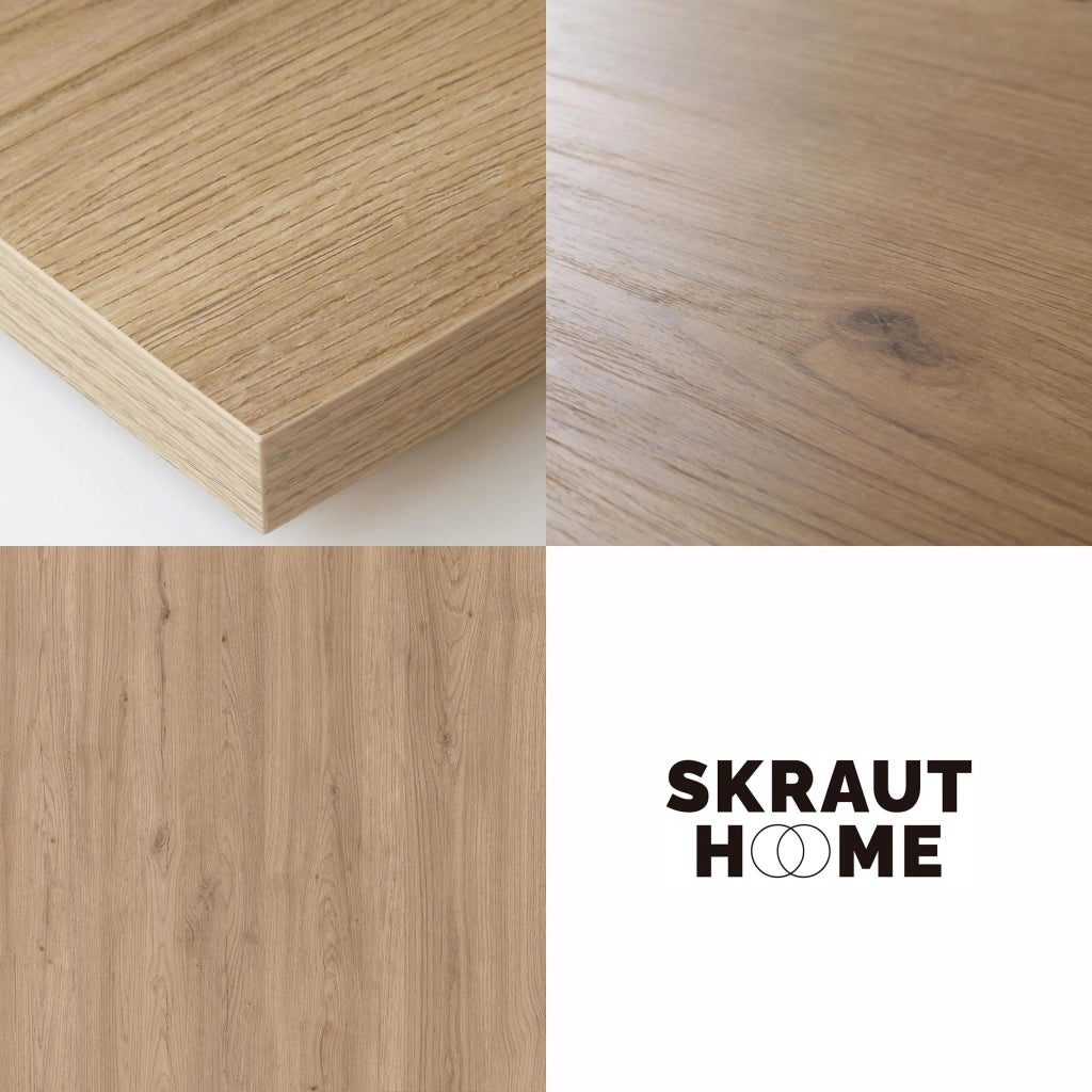 Consolle allungabile, 160x90x73cm, Per 8 persone, Gambe in legno, colore Rovere RF3126
