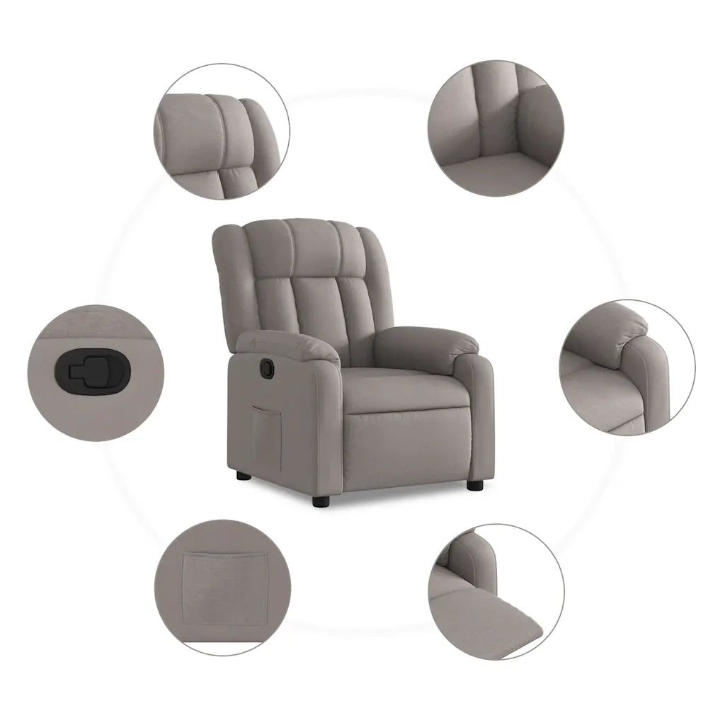 Poltrona Reclinabile in Tessuto Tortora 373582