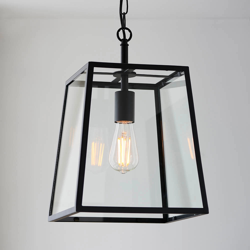 Lampada a sospensione industriale nera opaca E27 Endon