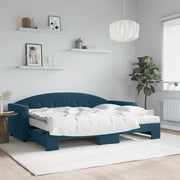Divano Letto Estraibile con Materassi Blu 80x200 cm Velluto 3197317