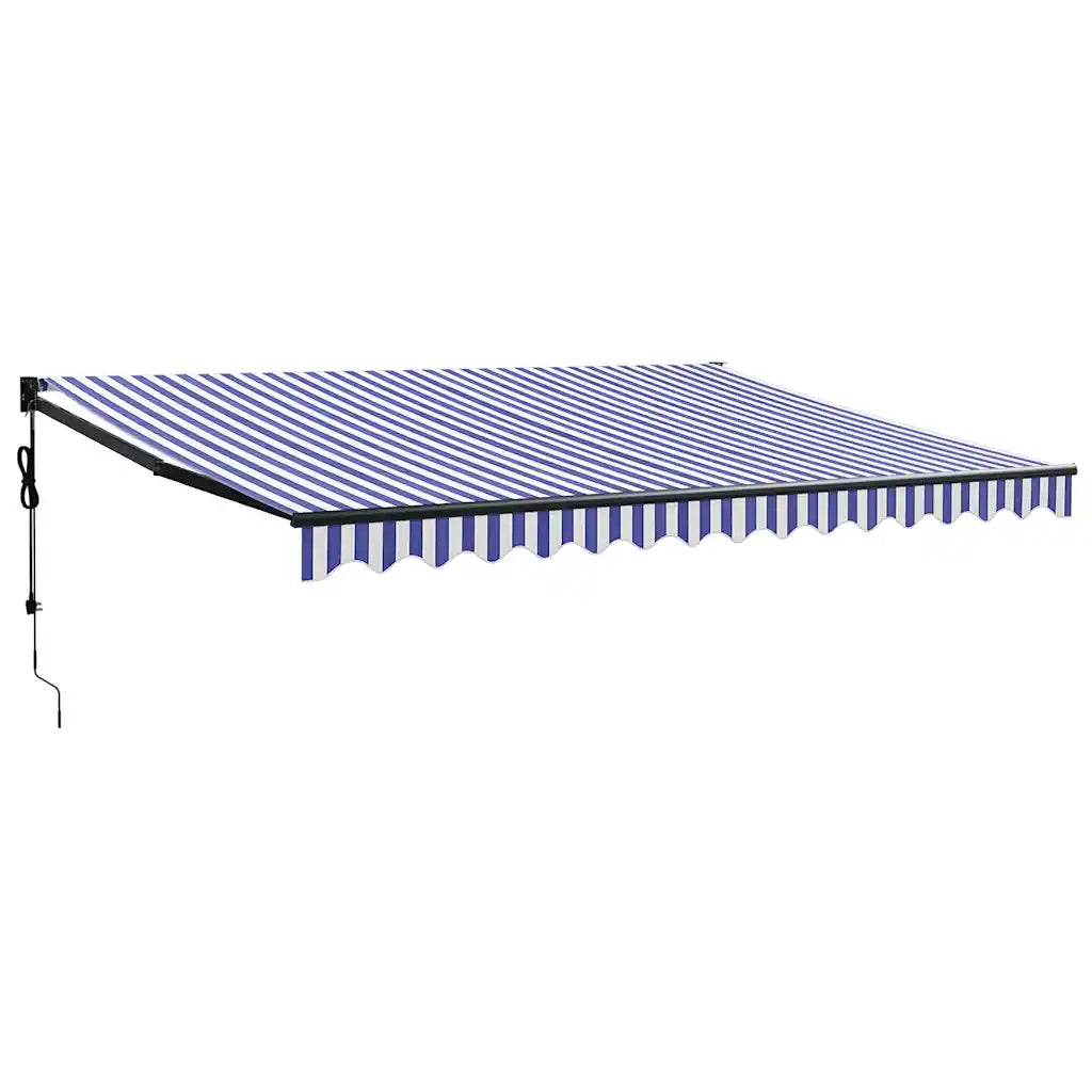 Tenda Sole Automatica Retrattile Blu e Bianca 4x3 m 3154498