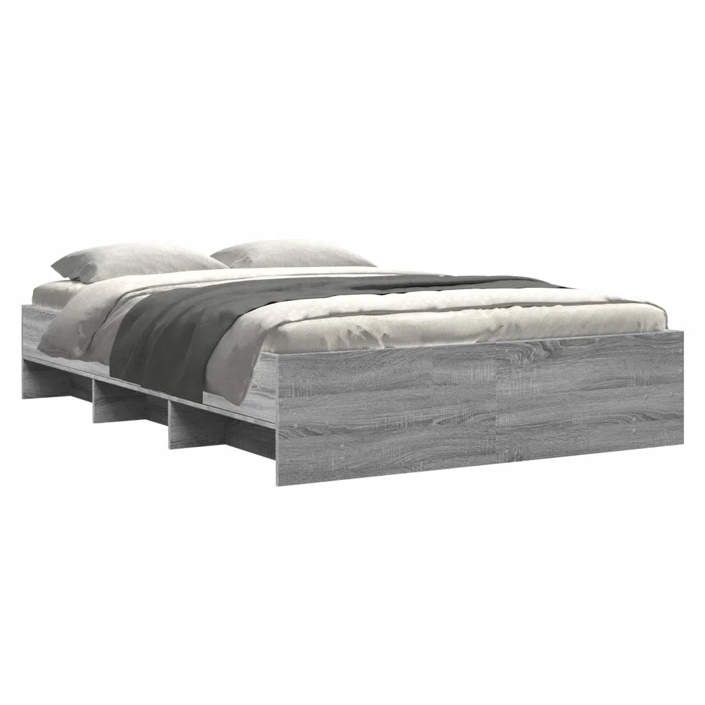 Letto matrimoniale | Letto per adulti | Giroletto Grigio Sonoma 120x200 cm in Legno Multistrato