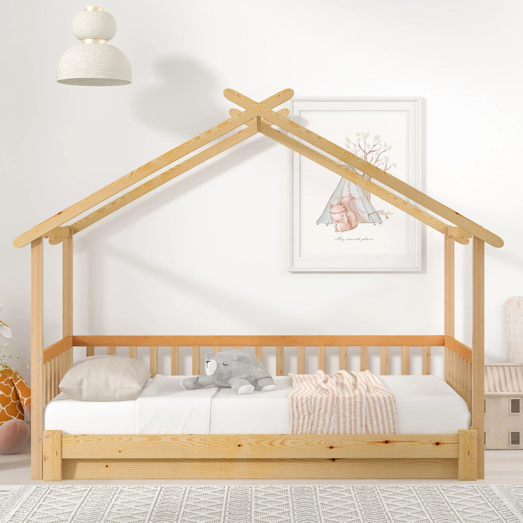 Letto a casa espandibile legno massello 200x180 cm