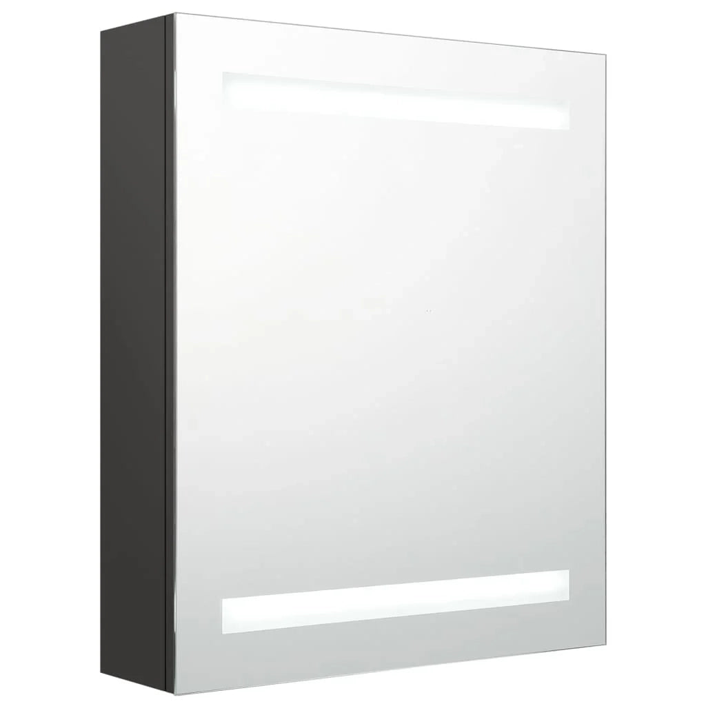 Mobiletto da bagno con specchio LED 50 x 14 x 60 cm antracite 02_0006578