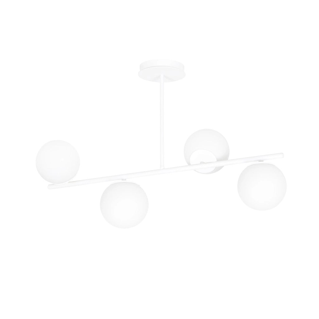 Plafoniera Emibig BIOR bianca 4 luci E14 vetro 80cm