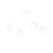 Plafoniera Emibig BIOR bianca 4 luci E14 vetro 80cm