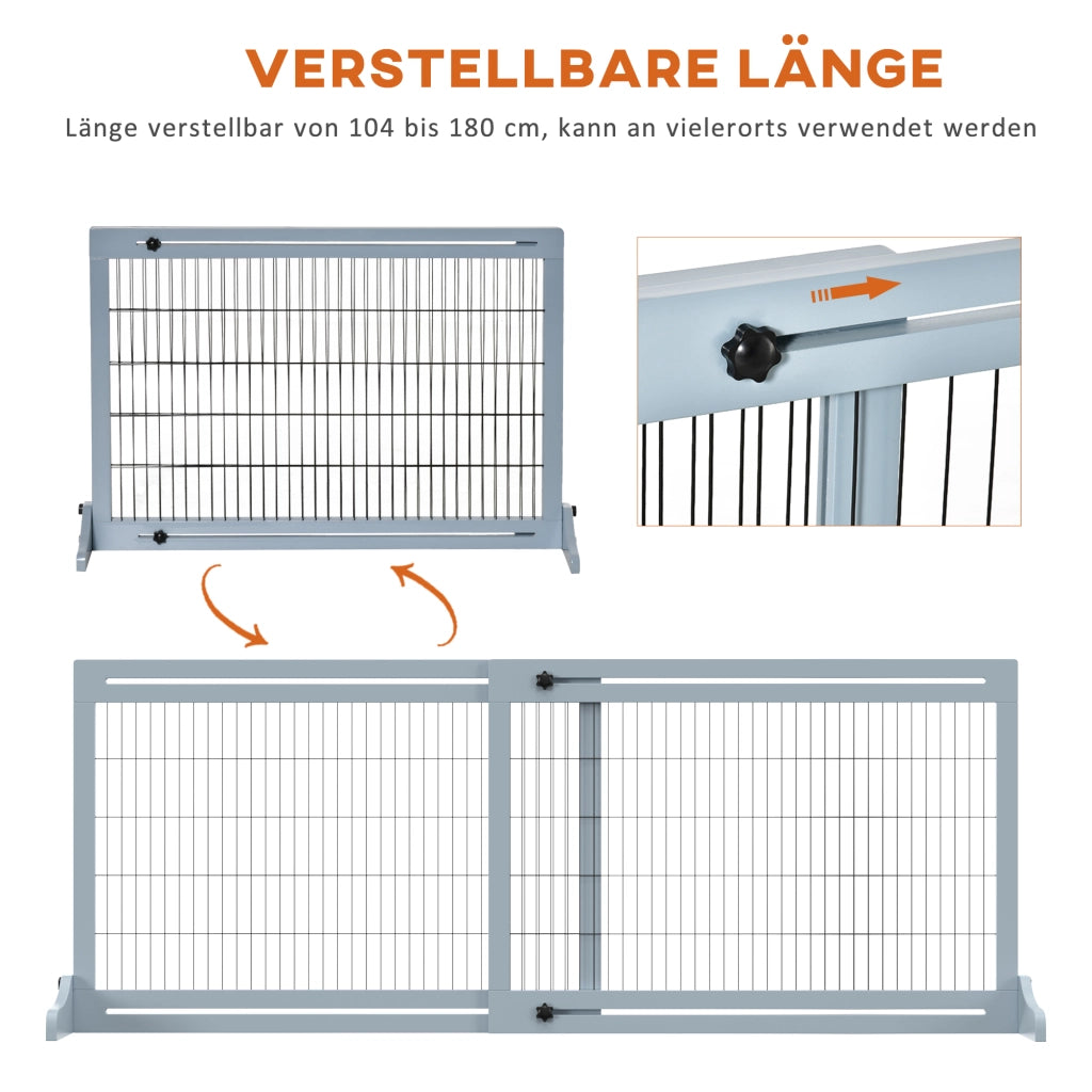 Cancelletto di sicurezza per scale ¨C Xylo ¨C regolabile in altezza 180 cm, grigio-blu e nero